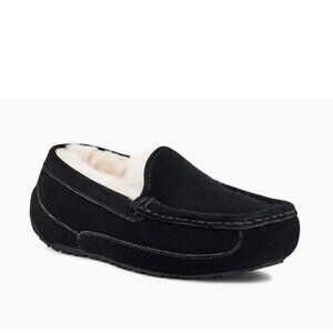 UGG Kids Black Slippers with Cream Lining